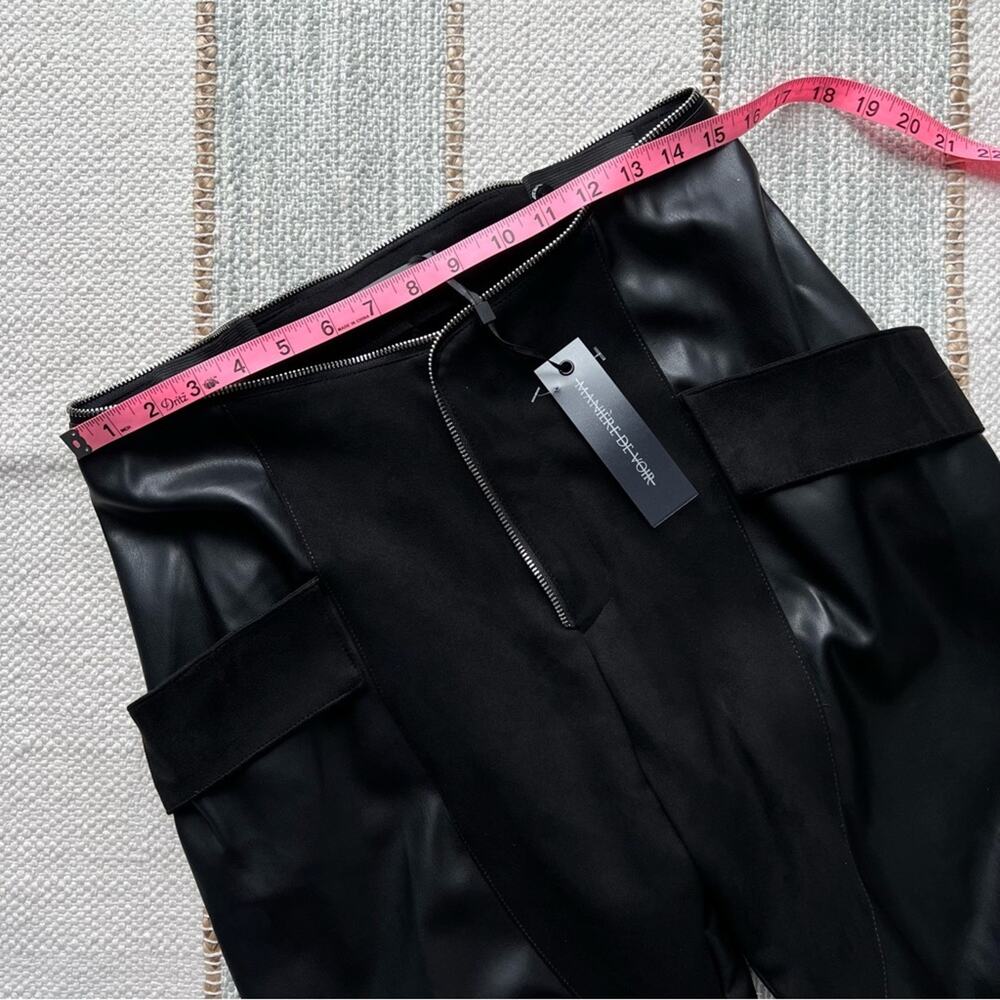 Maniere De Voir Black Flaux Leather High Rise Joggers Women’s Size US 10 - Picture 4 of 8